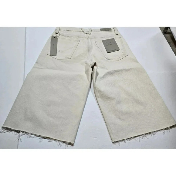 Hudson Womens Freya Low-Rise Size 24 Burmuda Skater Short Raw Hem Beige Raw Hem - Picture 13 of 16